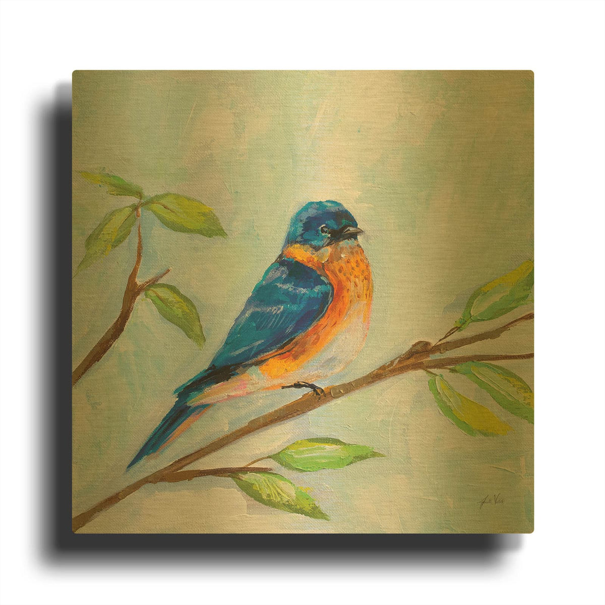 'Bluebird' By Jeanette Vertentes Gold Metal Wall Art