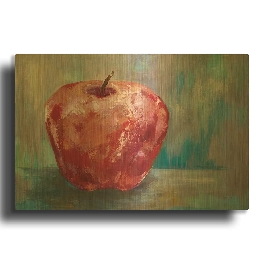 'Red Apple Crop' By Jeanette Vertentes Gold Metal Wall Art