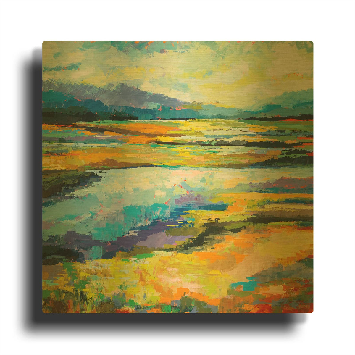 'Fall Marsh' By Jeanette Vertentes Gold Metal Wall Art