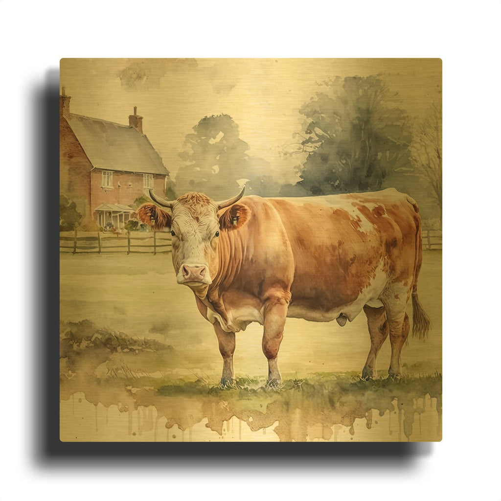 'At Home' By The Golden Valley Gold Metal Wall Art