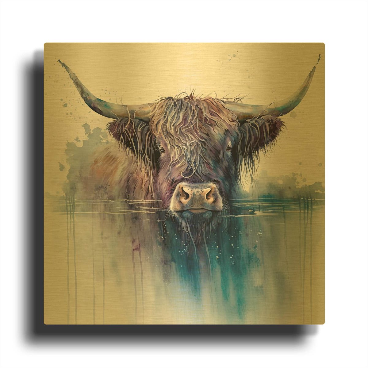 'Blue' By The Golden Valley Gold Metal Wall Art