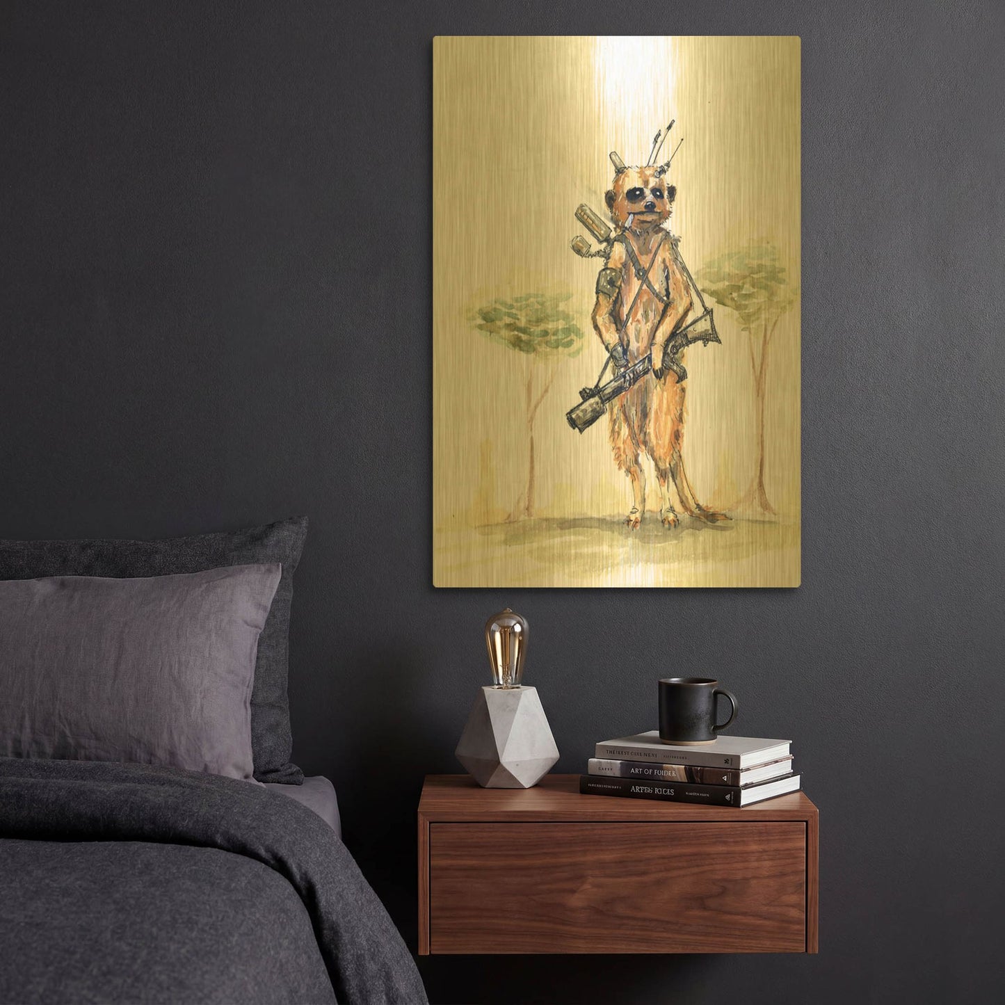 'Meerkat' By Craig Snodgrass Gold Metal Wall Art