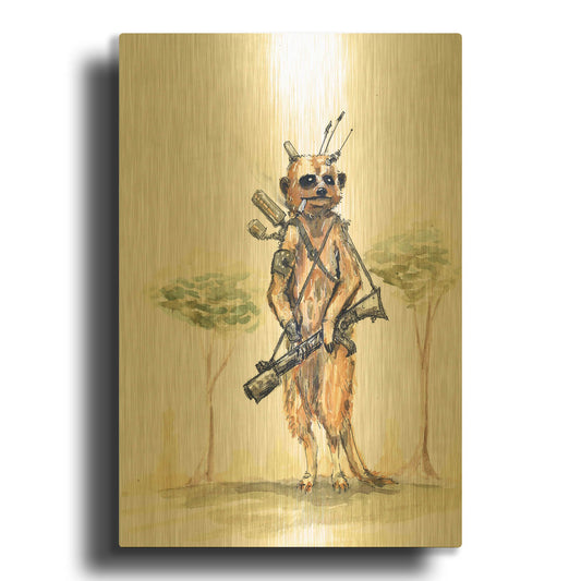 'Meerkat' By Craig Snodgrass Gold Metal Wall Art