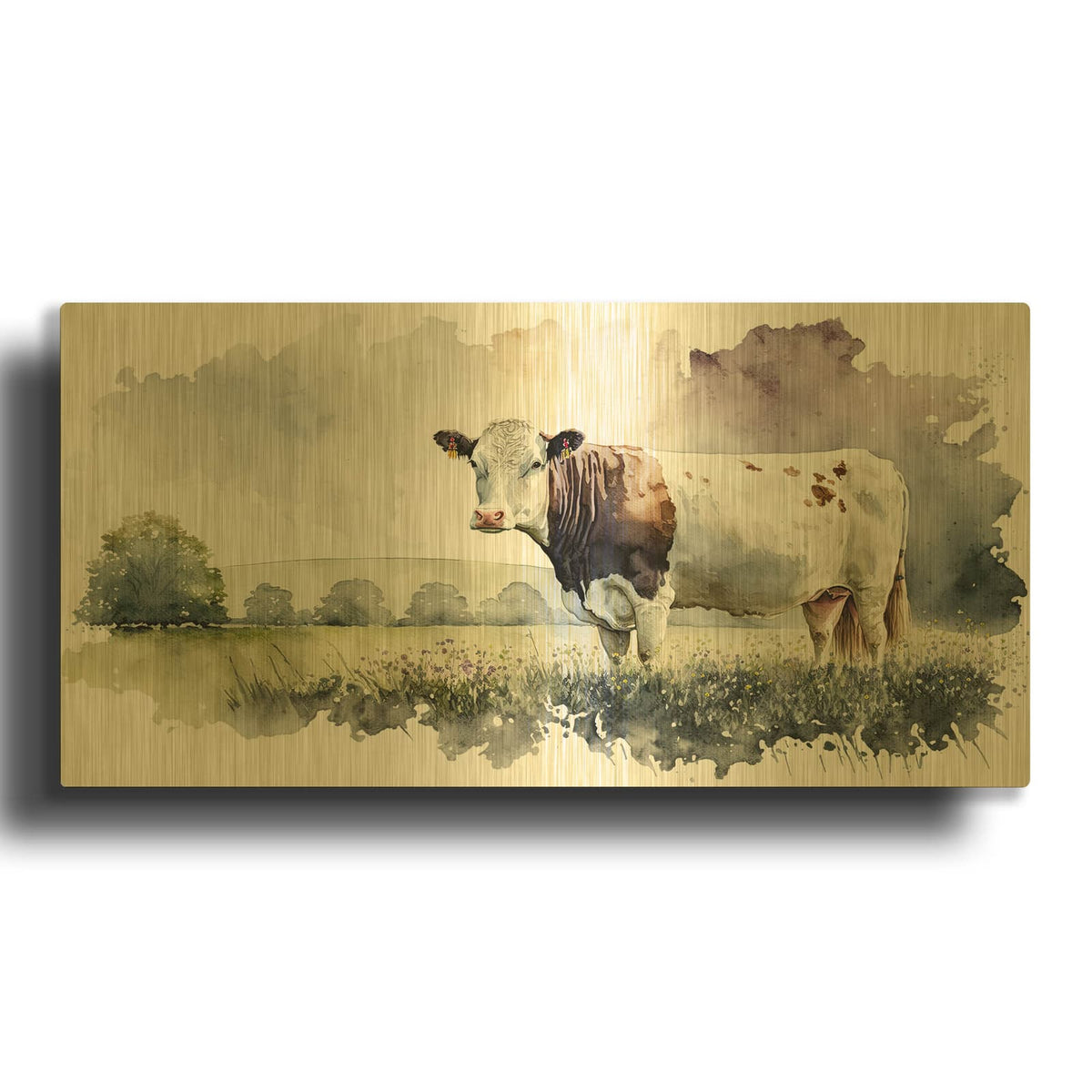 'In The Meadow' By The Golden Valley Gold Metal Wall Art