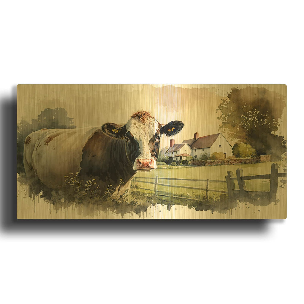 'White Chapel Farm' By The Golden Valley Gold Metal Wall Art