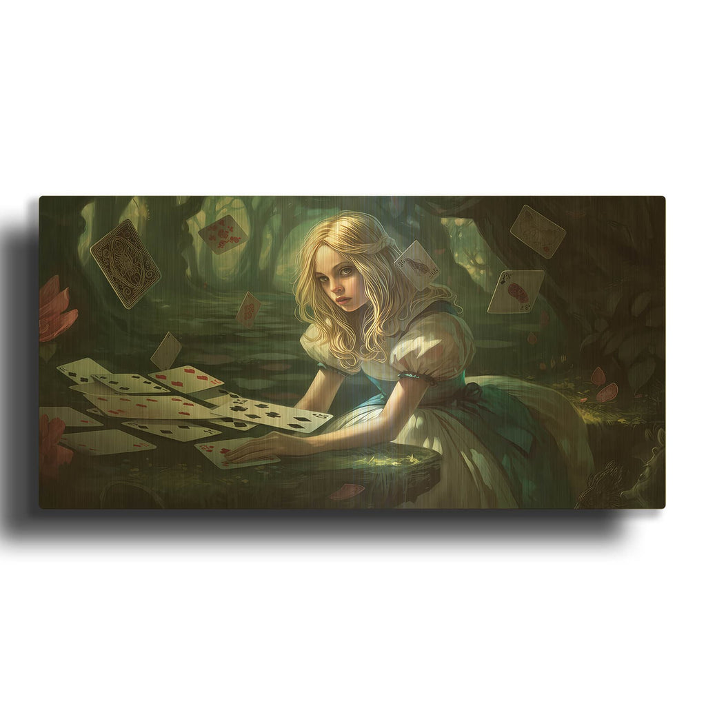 'Alice White And Blue' By The Golden Valley Gold Metal Wall Art