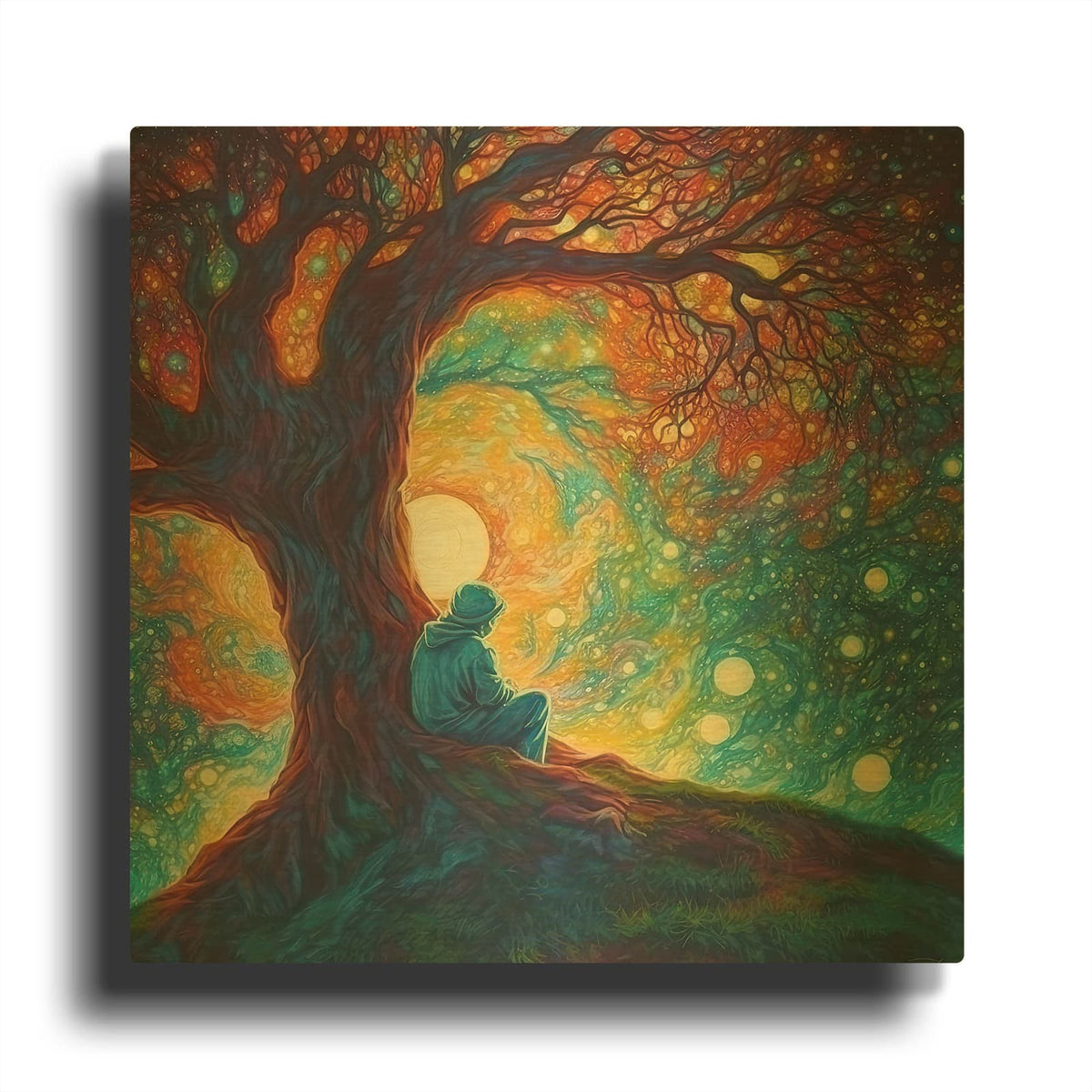 'Mystical Psychedelic Oasis' By The Golden Valley Gold Metal Wall Art