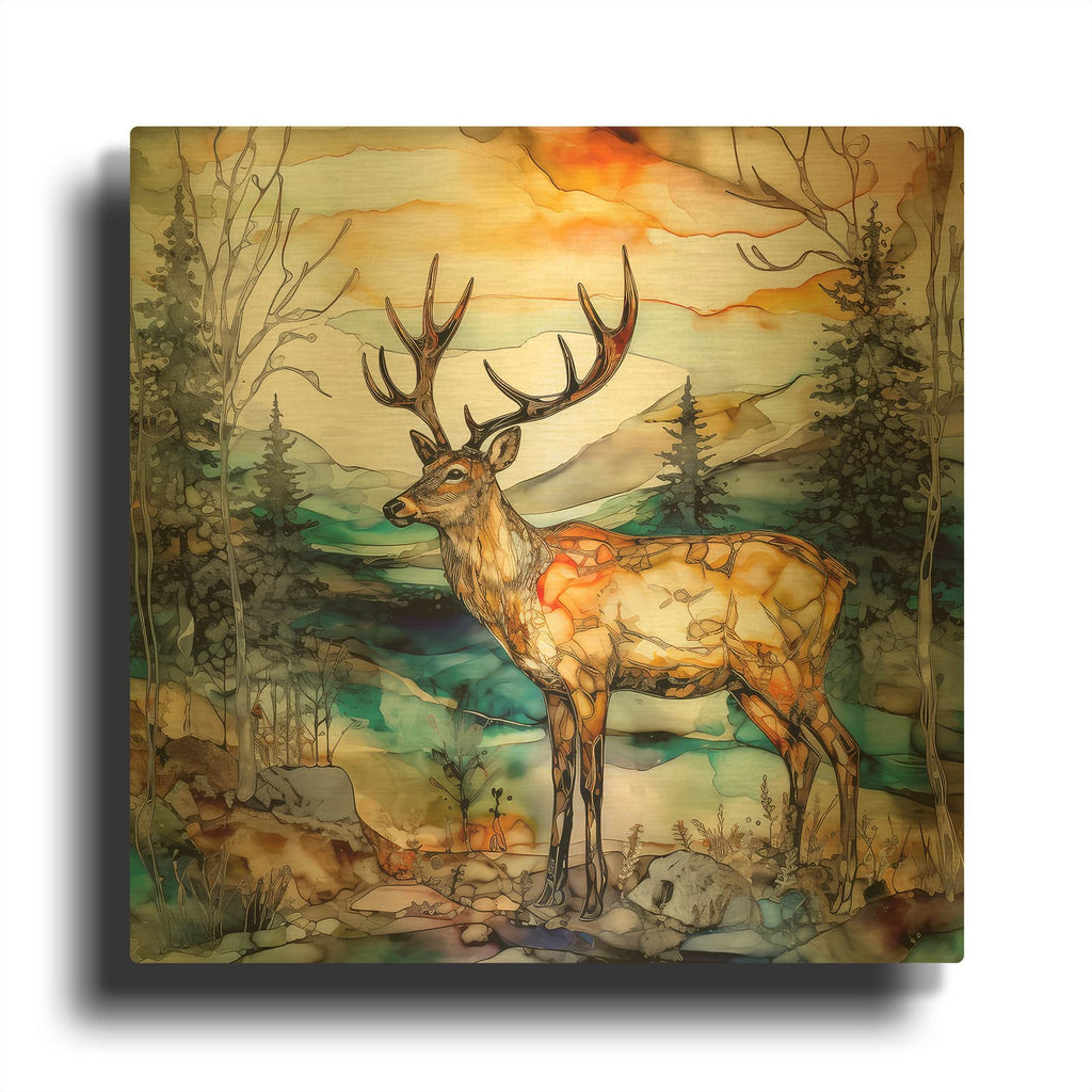 'Golden Deer 2' By The Golden Valley Gold Metal Wall Art
