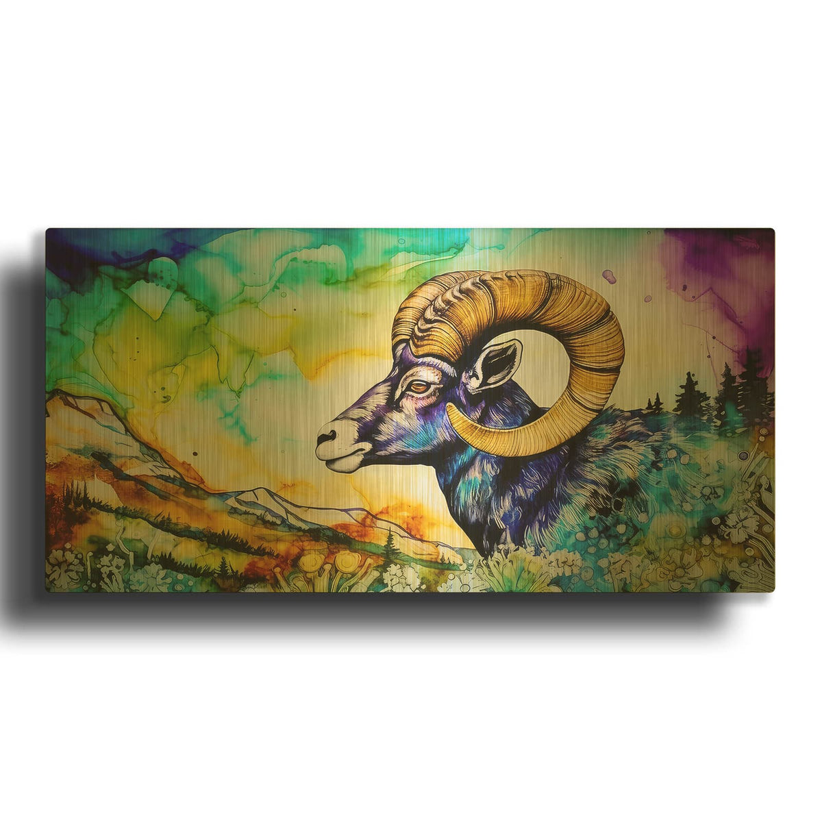 'Yellow Horn' By The Golden Valley Gold Metal Wall Art