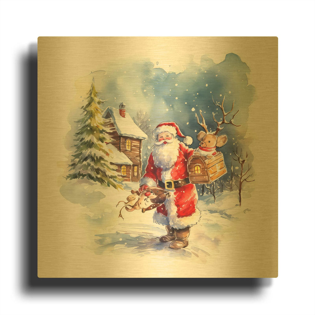 'Jolly Santa' By The Golden Valley Gold Metal Wall Art