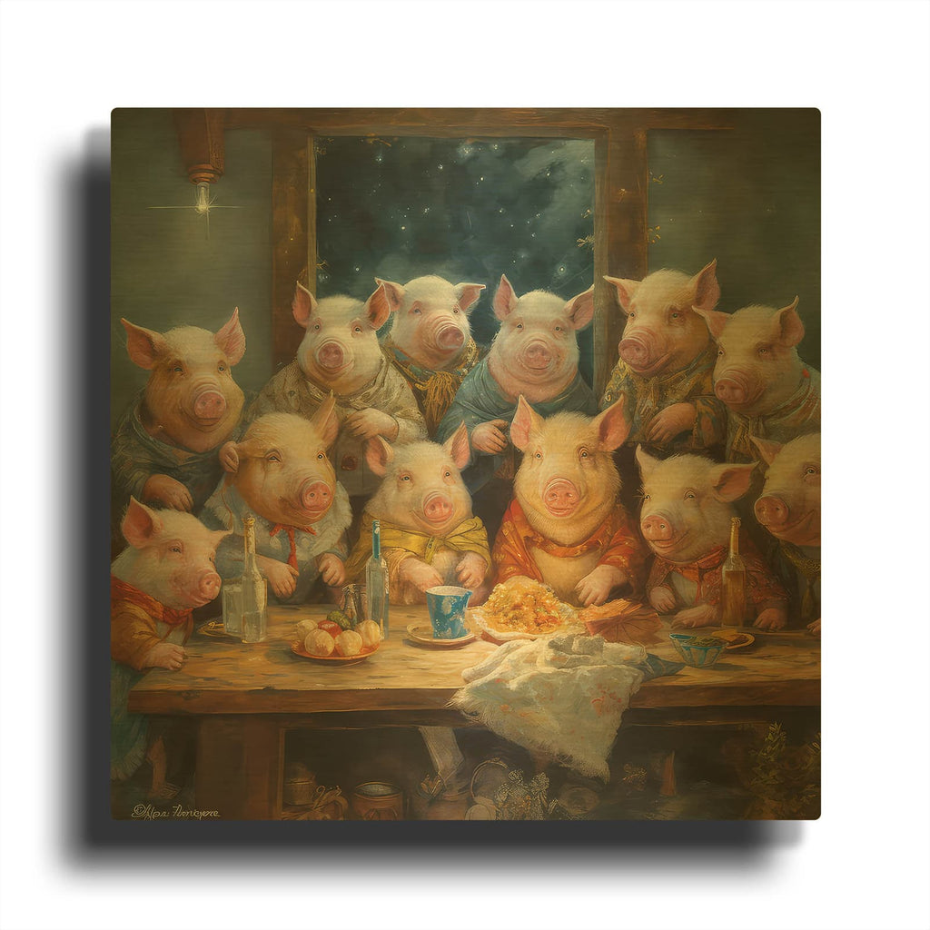 'Xmas Animals 05' By The Golden Valley Gold Metal Wall Art
