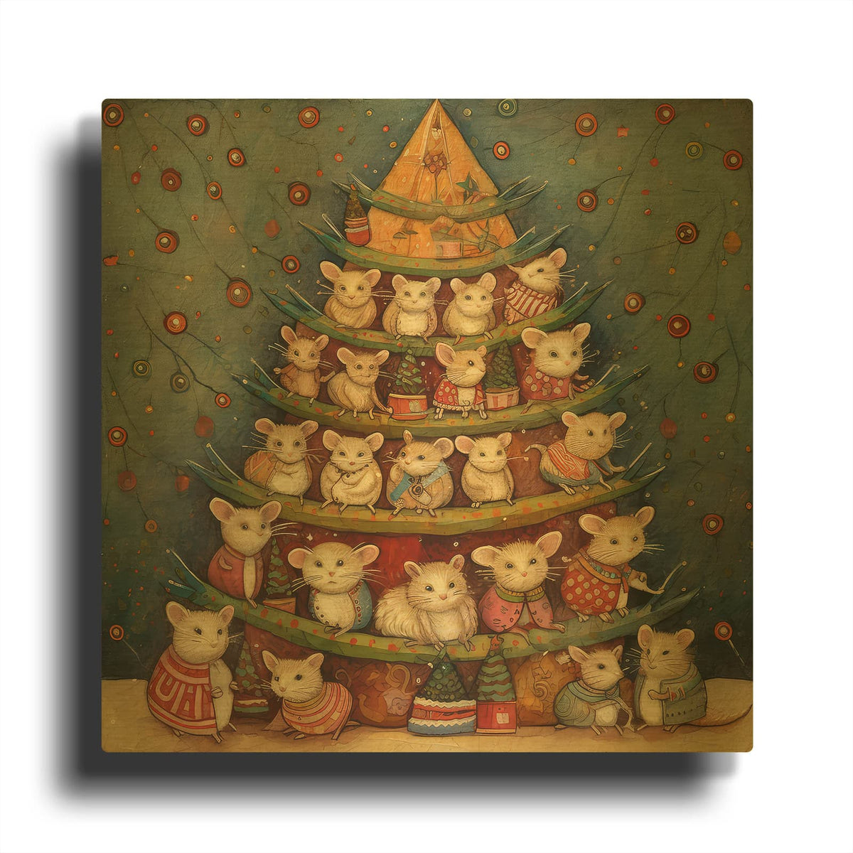 'Xmas Animals 07' By The Golden Valley Gold Metal Wall Art