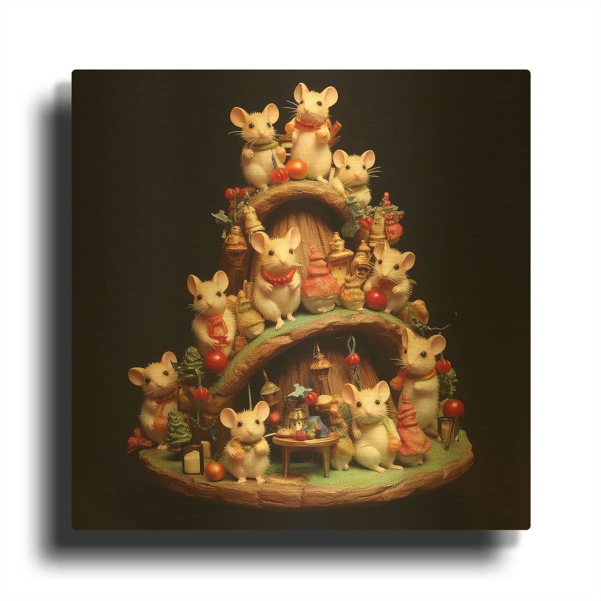 'Xmas Animals 09' By The Golden Valley Gold Metal Wall Art
