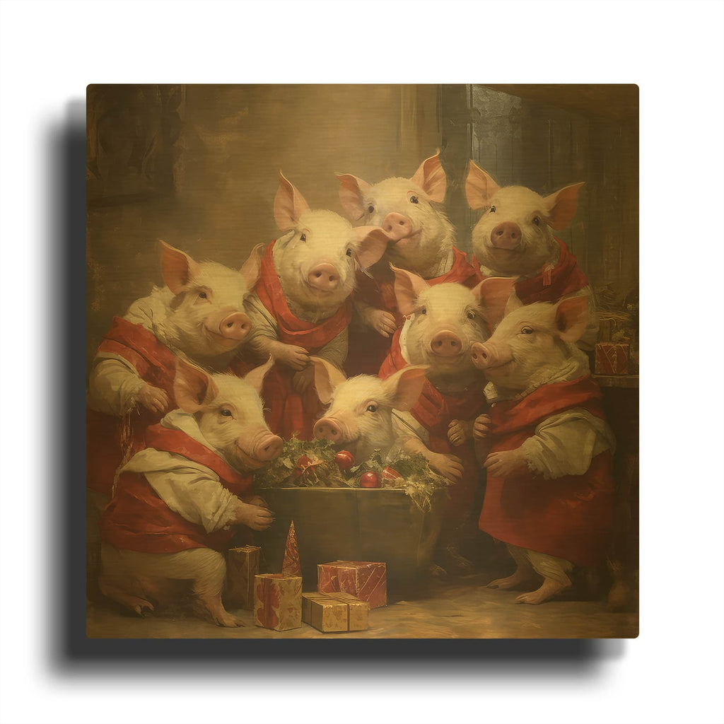 'Xmas Animals 10' By The Golden Valley Gold Metal Wall Art