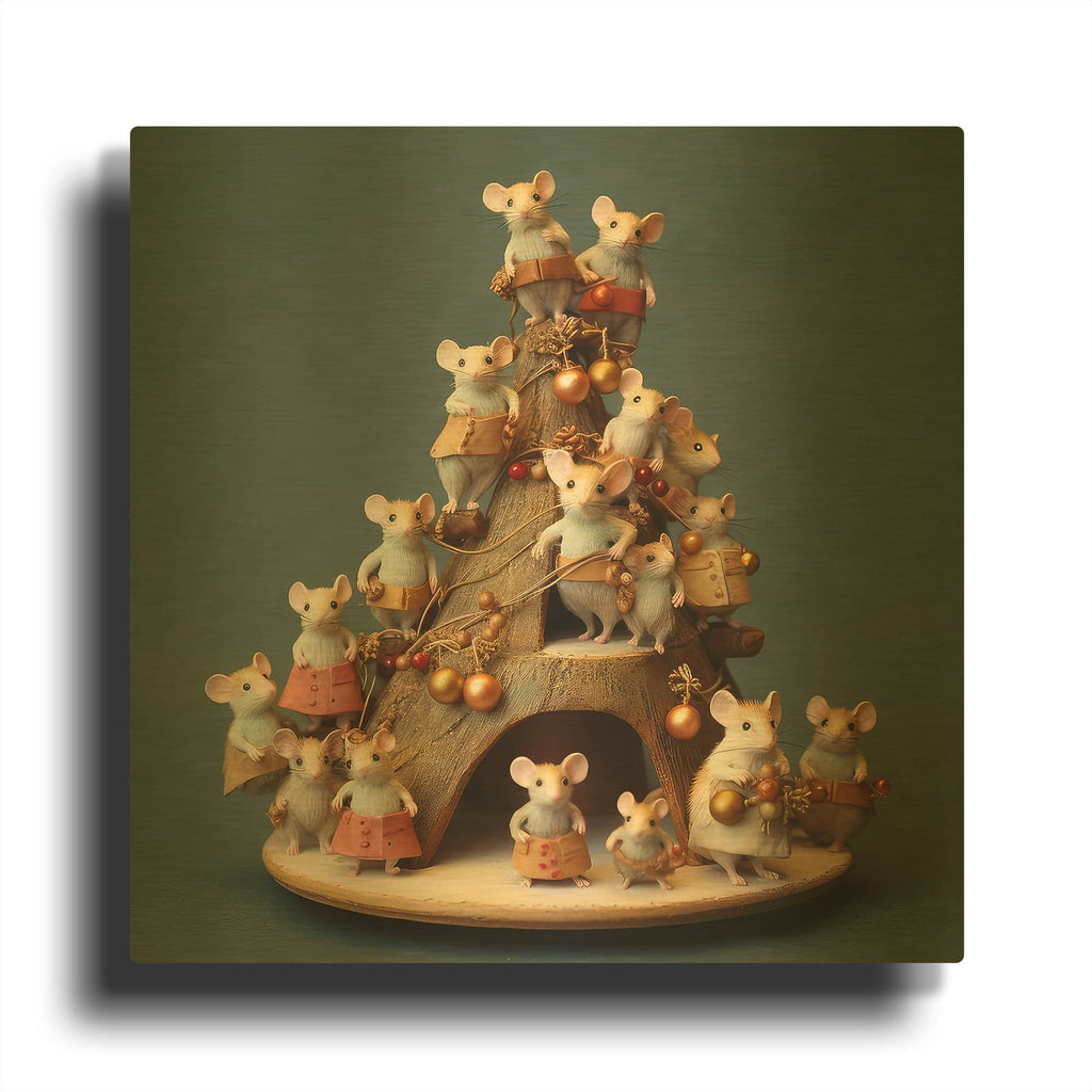 'Xmas Animals 11' By The Golden Valley Gold Metal Wall Art