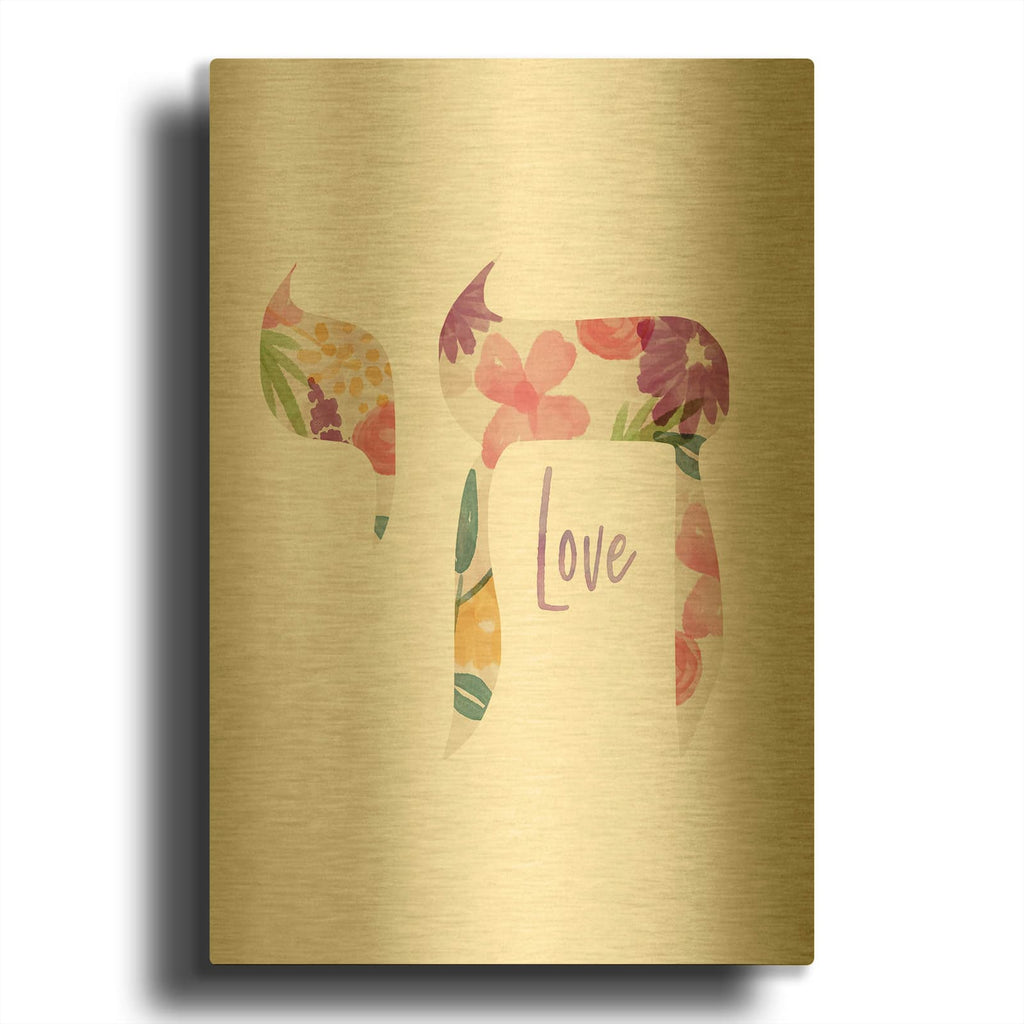 'Love Chai' By Linda Woods Gold Metal Wall Art