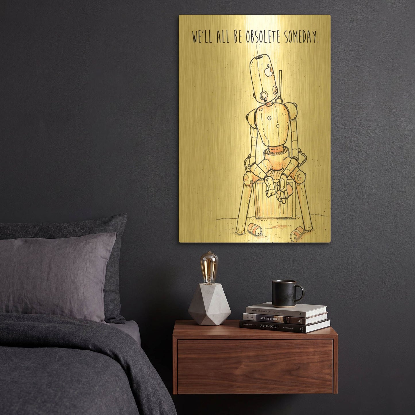 'Obsolete' By Craig Snodgrass Gold Metal Wall Art