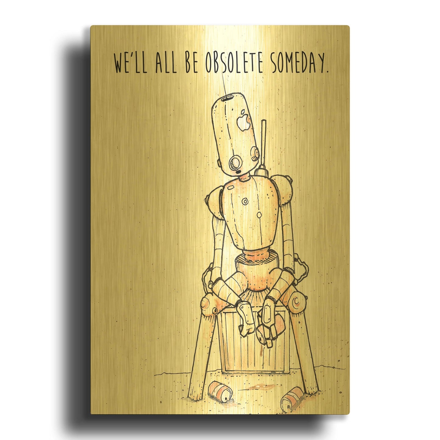 'Obsolete' By Craig Snodgrass Gold Metal Wall Art