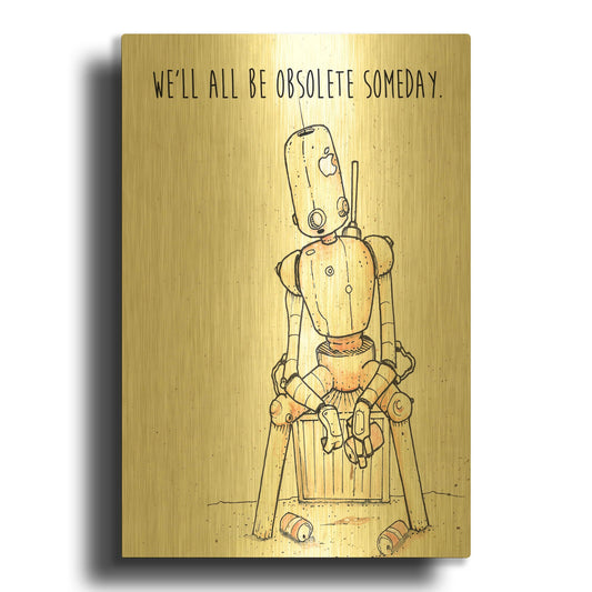 'Obsolete' By Craig Snodgrass Gold Metal Wall Art