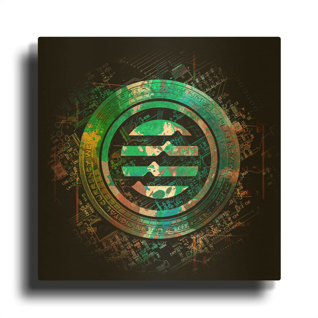 'Aptos Crypto Power' By Valentyn Artemenko Gold Metal Wall Art