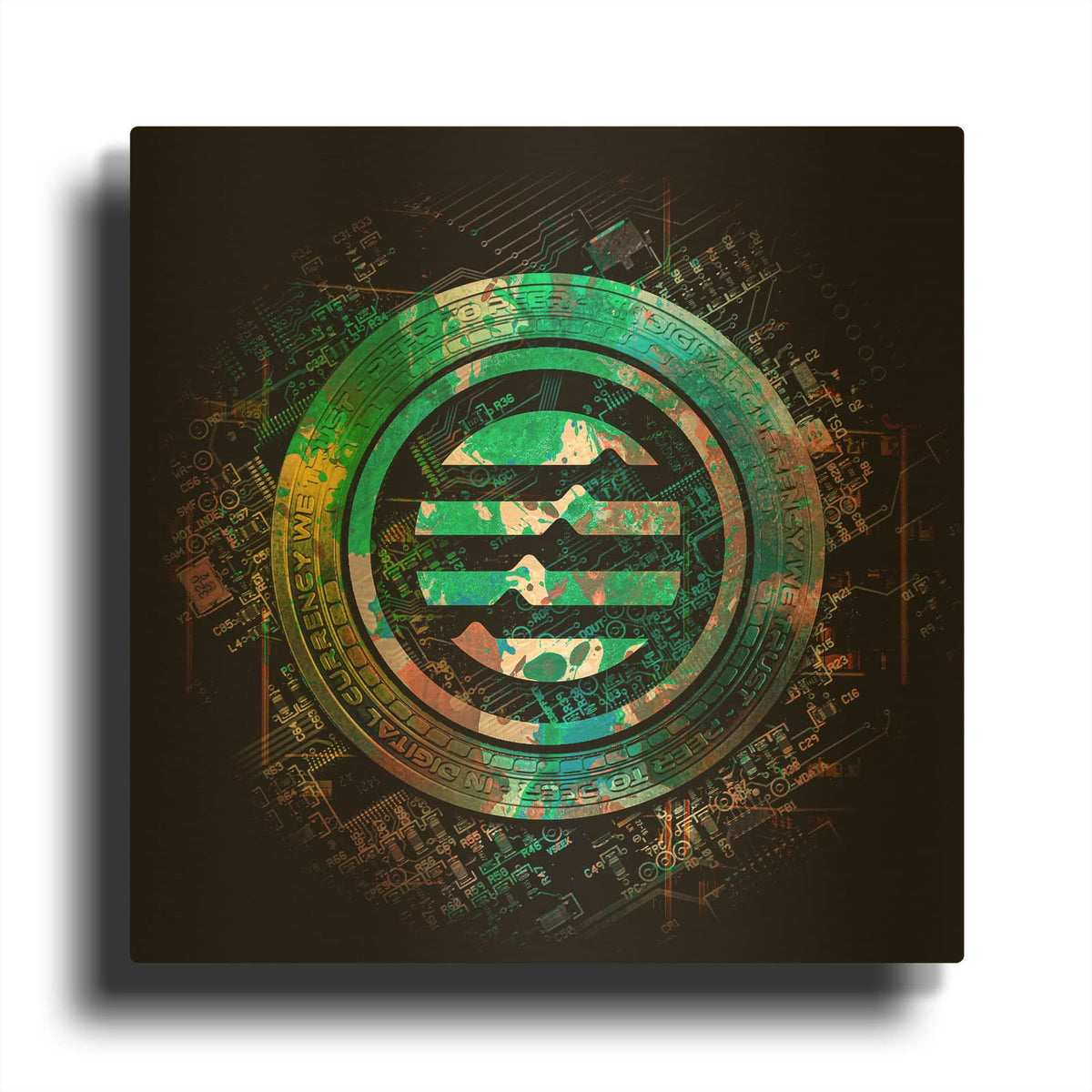 'Aptos Crypto Power' By Valentyn Artemenko Gold Metal Wall Art