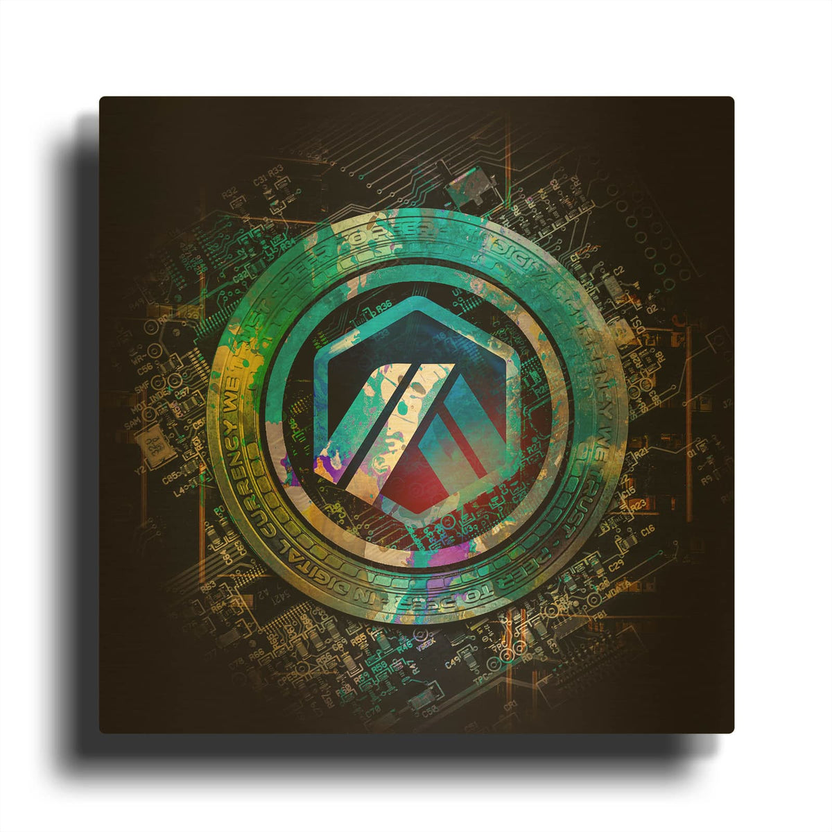 'Arbirtrum Crypto Power' By Valentyn Artemenko Gold Metal Wall Art