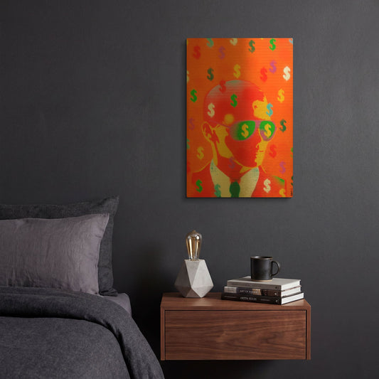 'Cash Rules' By Abstract Graffiti Gold Metal Wall Art