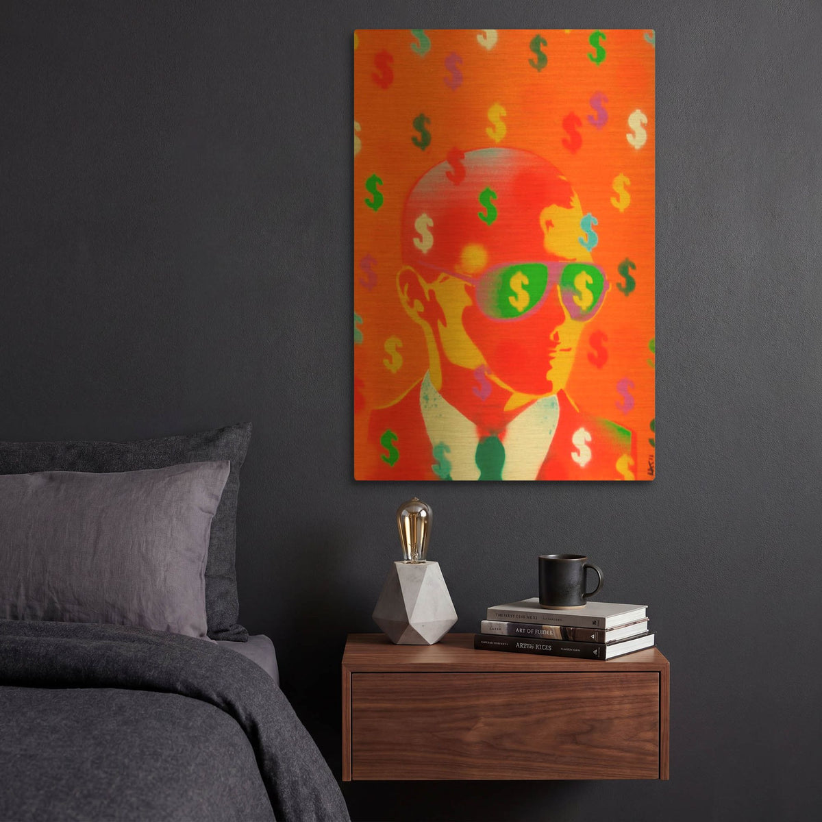 'Cash Rules' By Abstract Graffiti Gold Metal Wall Art