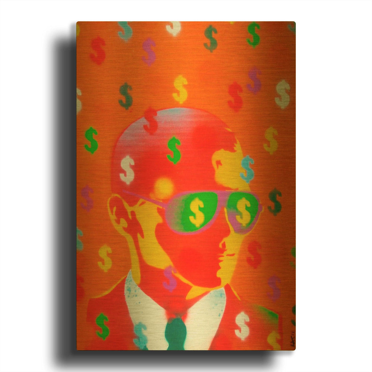 'Cash Rules' By Abstract Graffiti Gold Metal Wall Art