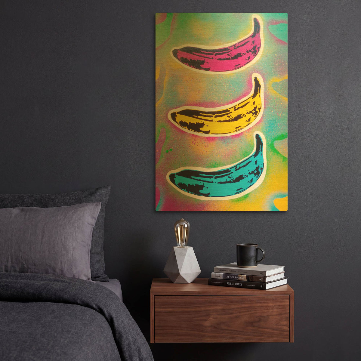 'Banana Goes Pop' By Abstract Graffiti Gold Metal Wall Art