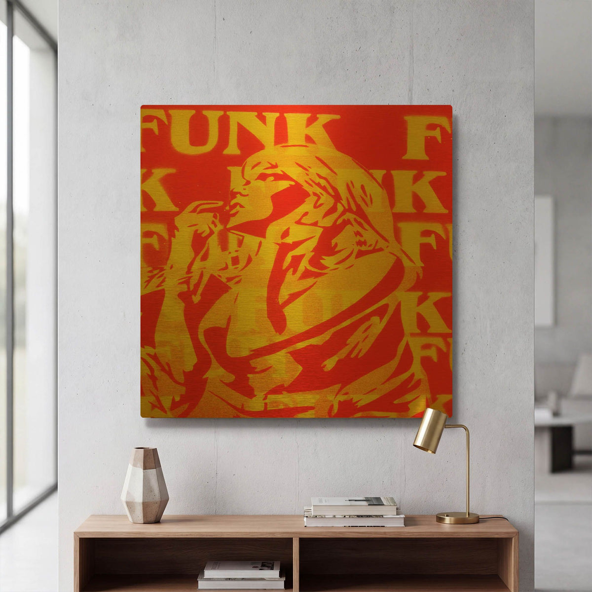 'Funk' By Abstract Graffiti Gold Metal Wall Art