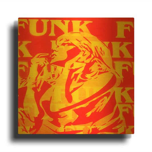 'Funk' By Abstract Graffiti Gold Metal Wall Art