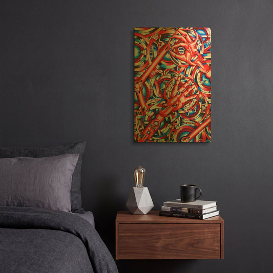 'Hands of Time' By Abstract Graffiti Gold Metal Wall Art