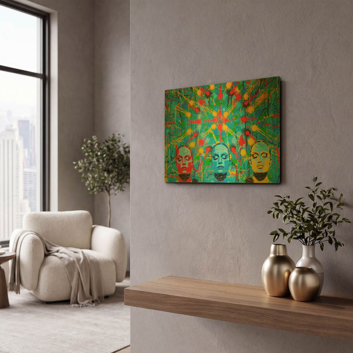 'Kaleidoscope Dreamers' By Abstract Graffiti Gold Metal Wall Art