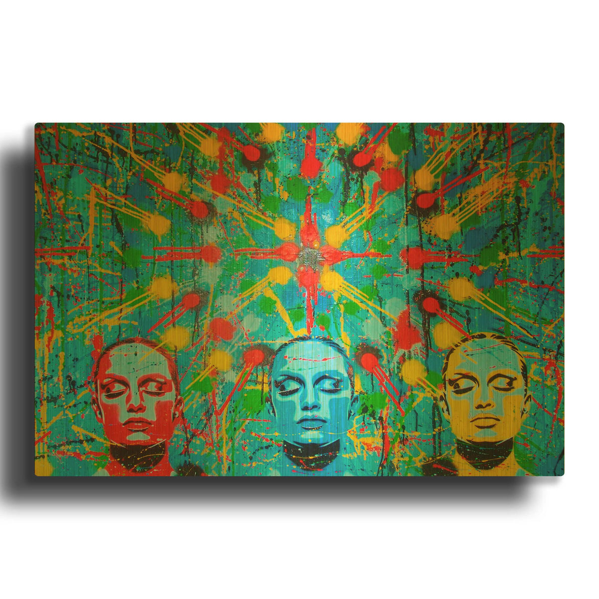 'Kaleidoscope Dreamers' By Abstract Graffiti Gold Metal Wall Art