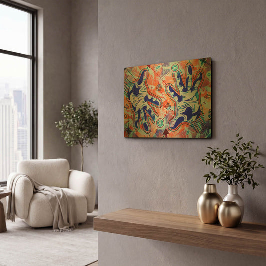 'Magic' By Abstract Graffiti Gold Metal Wall Art