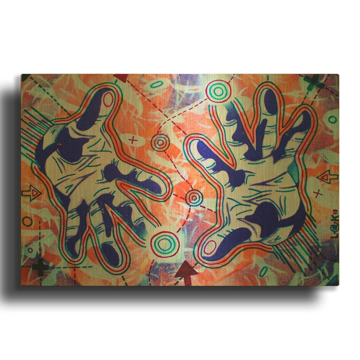 'Magic' By Abstract Graffiti Gold Metal Wall Art