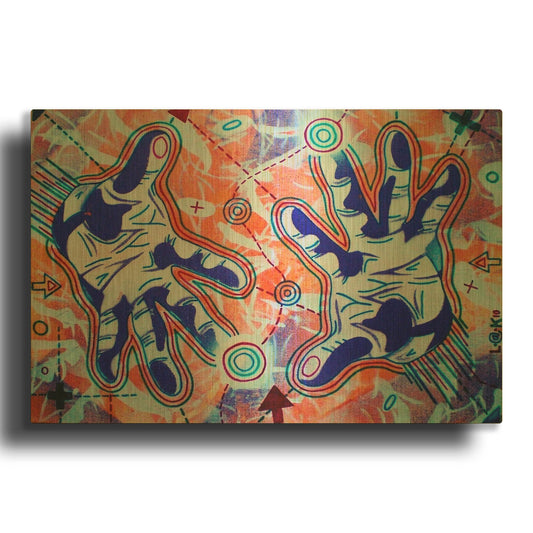 'Magic' By Abstract Graffiti Gold Metal Wall Art