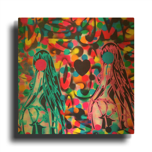 'Manga' By Abstract Graffiti Gold Metal Wall Art