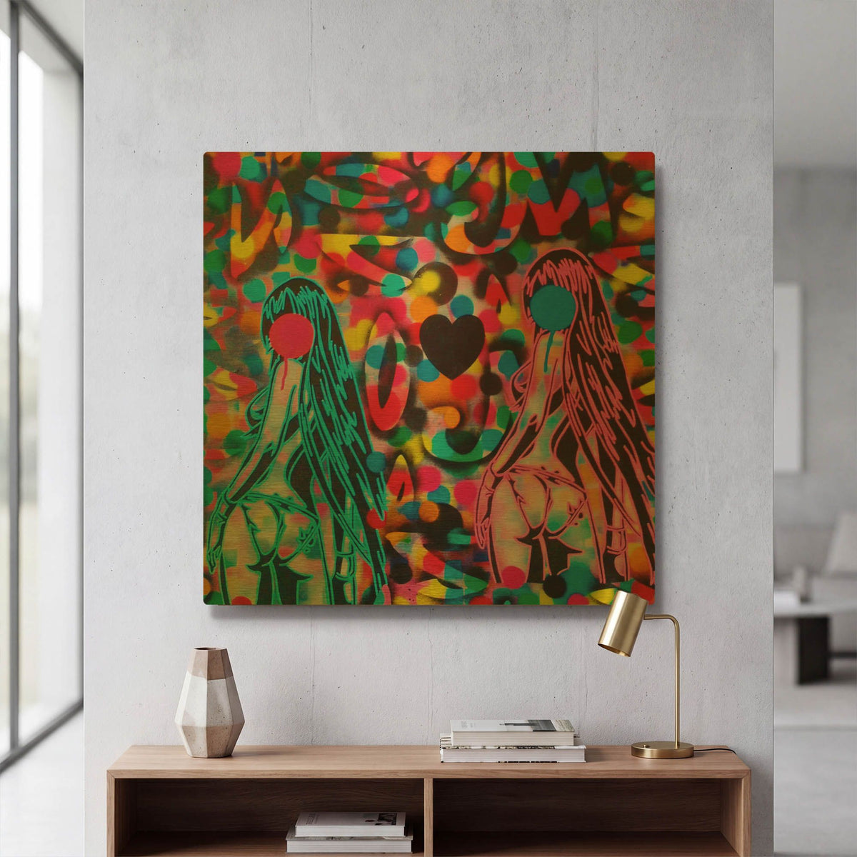 'Manga' By Abstract Graffiti Gold Metal Wall Art