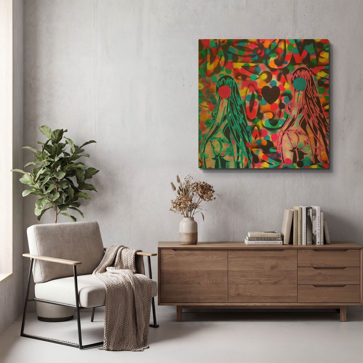 'Manga' By Abstract Graffiti Gold Metal Wall Art