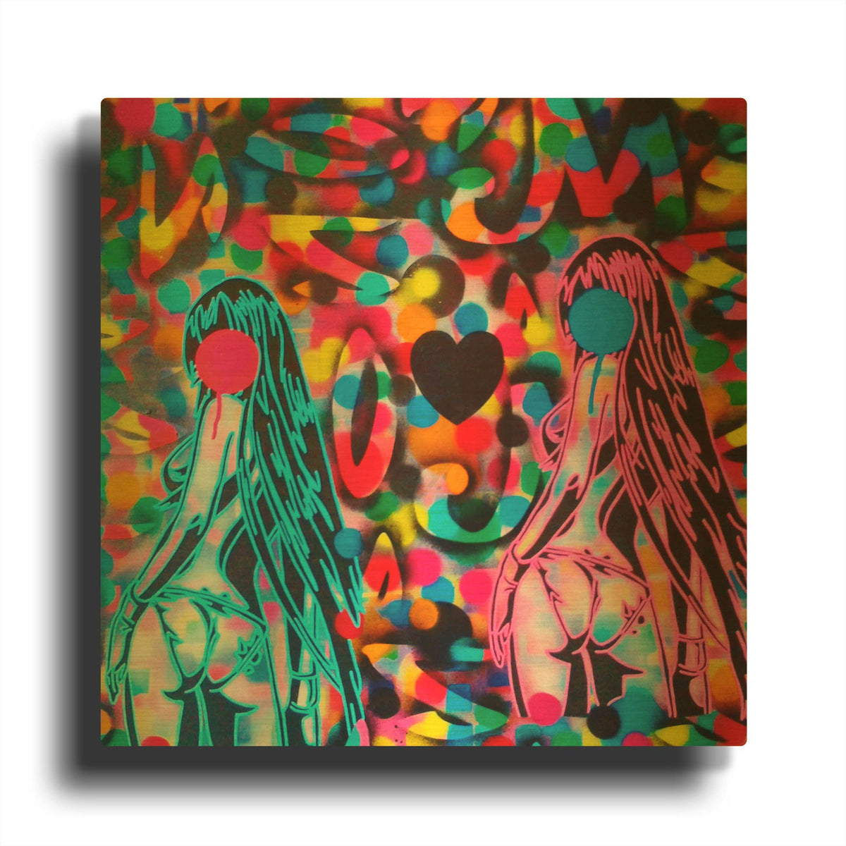'Manga' By Abstract Graffiti Gold Metal Wall Art