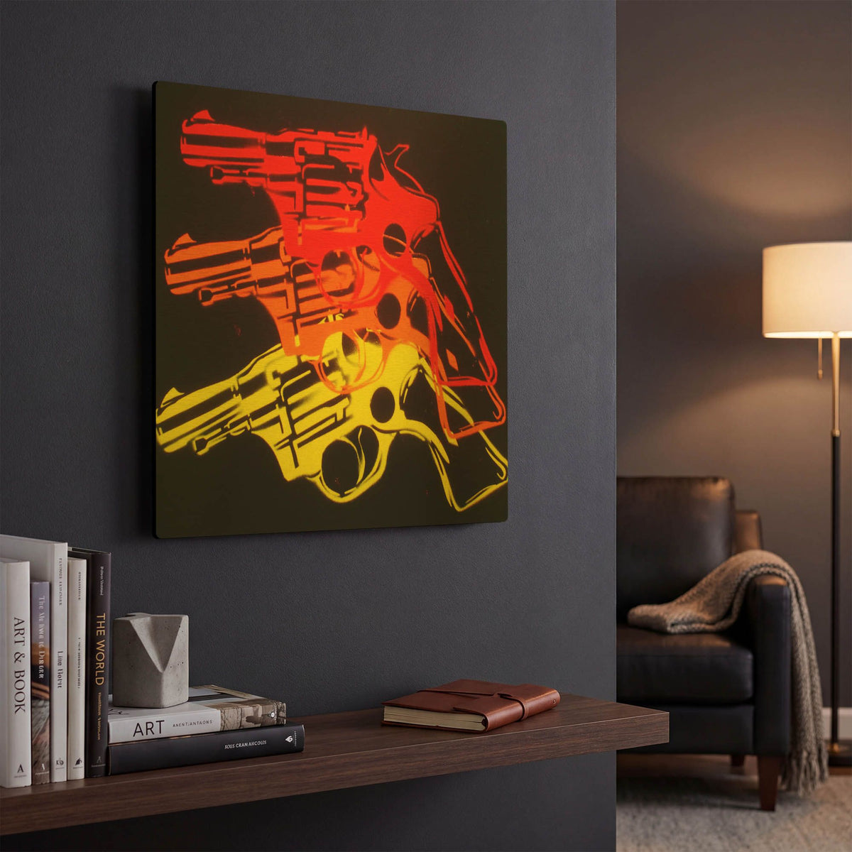 'Pop Gun 1' By Abstract Graffiti Gold Metal Wall Art