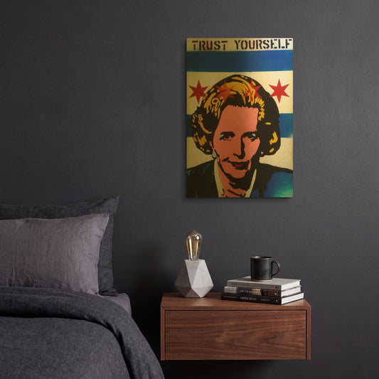 'Trust Yourself' By Abstract Graffiti Gold Metal Wall Art