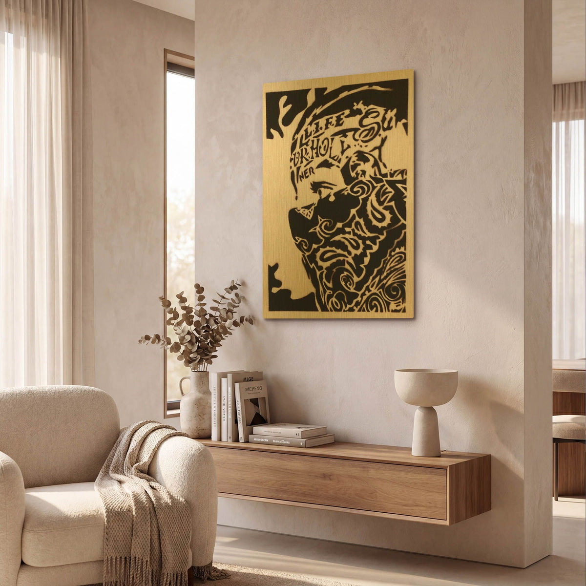 'Bandana Man' By Abstract Graffiti Gold Metal Wall Art