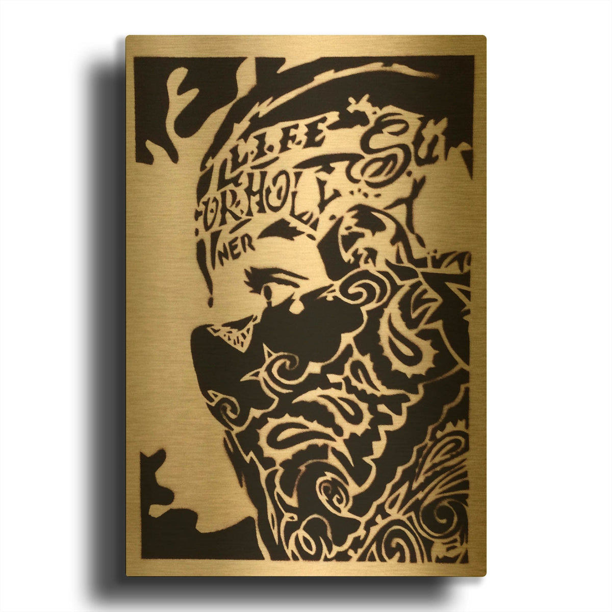 'Bandana Man' By Abstract Graffiti Gold Metal Wall Art