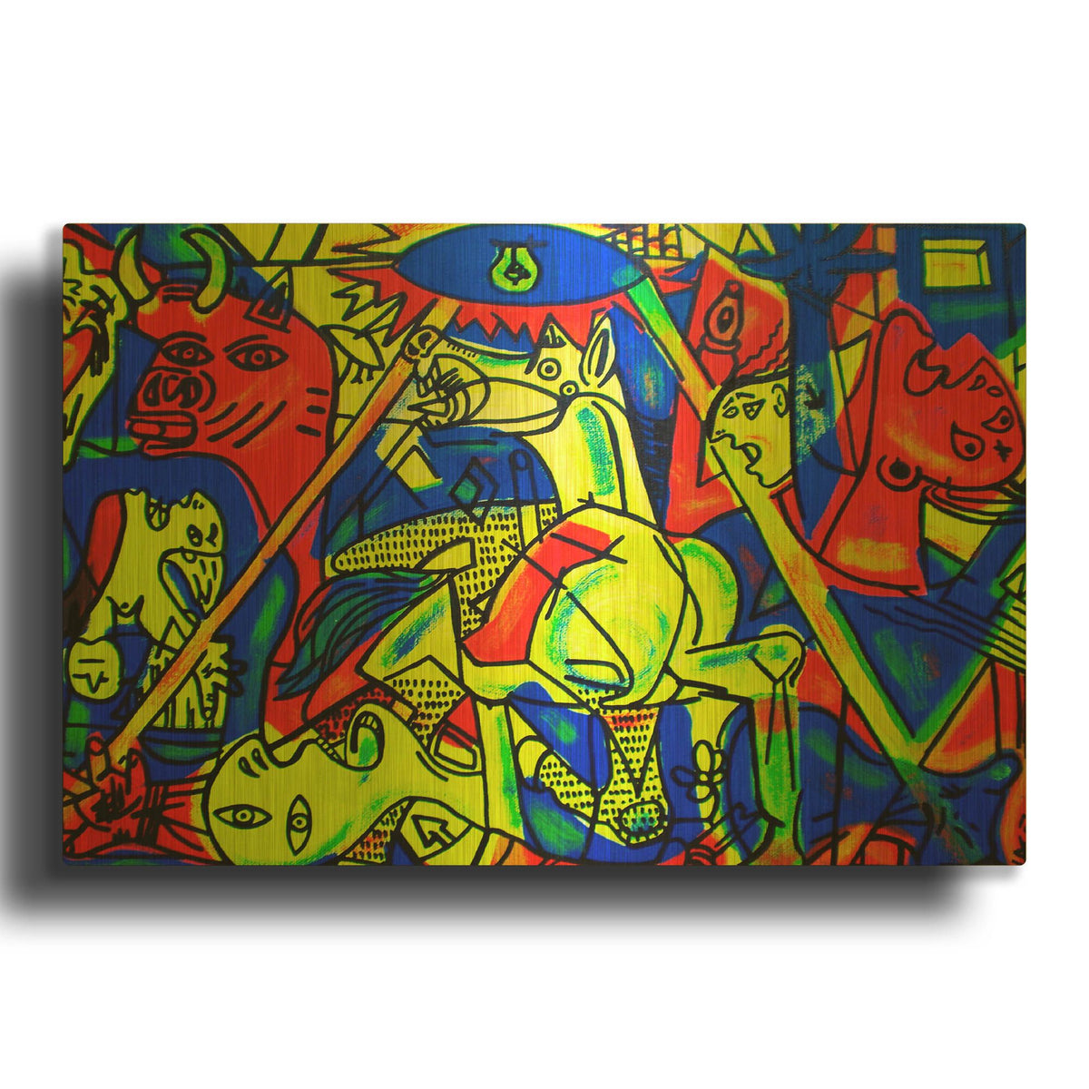 'Guernica' By Abstract Graffiti Gold Metal Wall Art