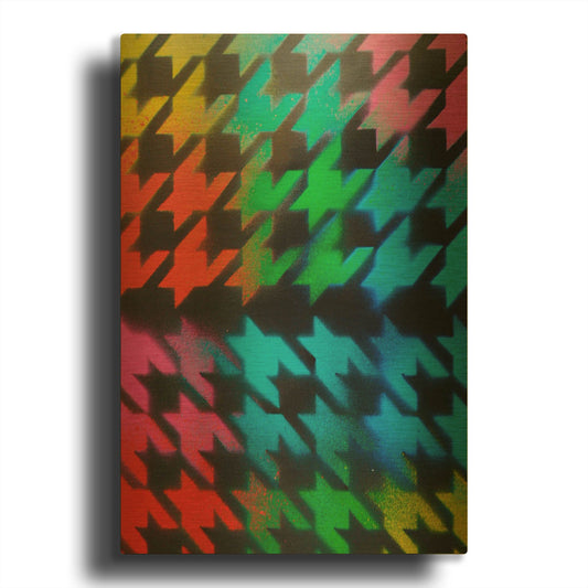'Houndstooth' By Abstract Graffiti Gold Metal Wall Art