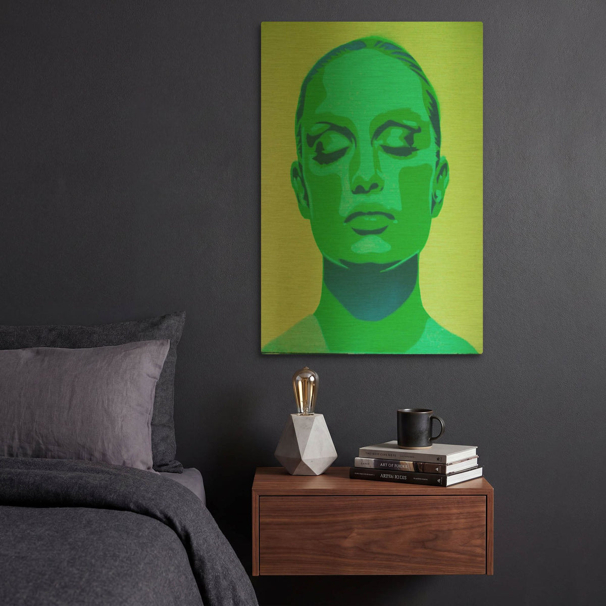 'Skin Deep Green' By Abstract Graffiti Gold Metal Wall Art