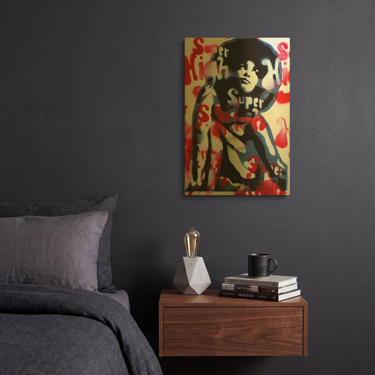 'Super High' By Abstract Graffiti Gold Metal Wall Art
